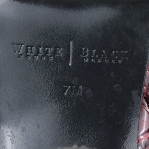 White House Black Market Crocodile Paulette Wine Peep Toe Booties 7 - Picture 10 of 14